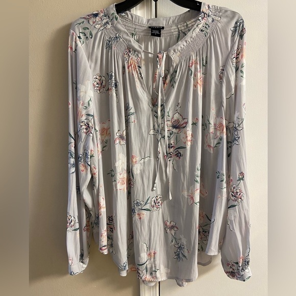torrid Tops - Torrid blouse pop over floral semi sheer tie collar. 2X